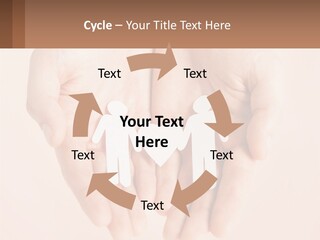 Two Hands Holding A Paper Cutout Of Two People Holding A Heart PowerPoint Template