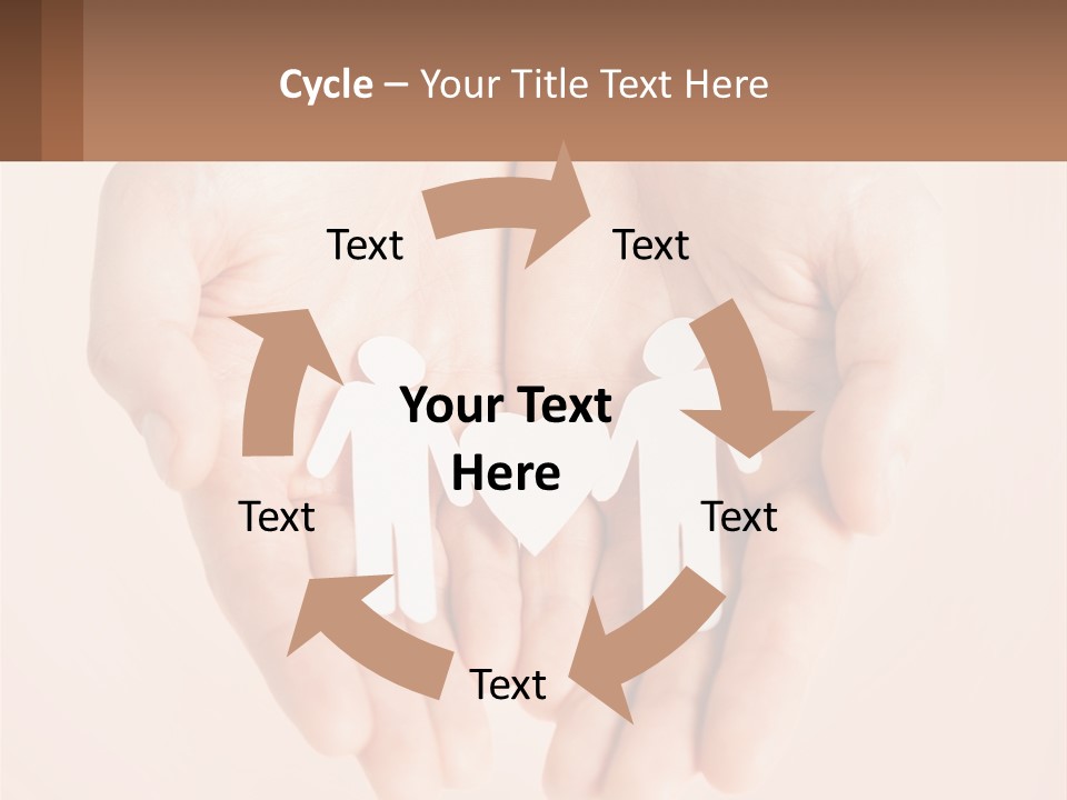 Two Hands Holding A Paper Cutout Of Two People Holding A Heart PowerPoint Template