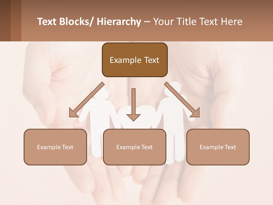 Two Hands Holding A Paper Cutout Of Two People Holding A Heart PowerPoint Template