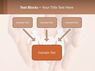 Two Hands Holding A Paper Cutout Of Two People Holding A Heart PowerPoint Template
