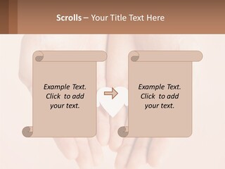 Two Hands Holding A Paper Cutout Of Two People Holding A Heart PowerPoint Template