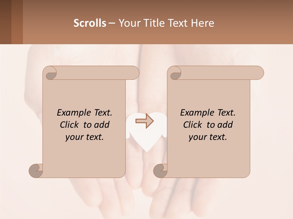 Two Hands Holding A Paper Cutout Of Two People Holding A Heart PowerPoint Template