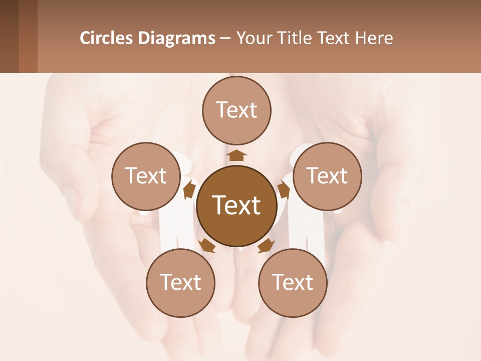 Two Hands Holding A Paper Cutout Of Two People Holding A Heart PowerPoint Template