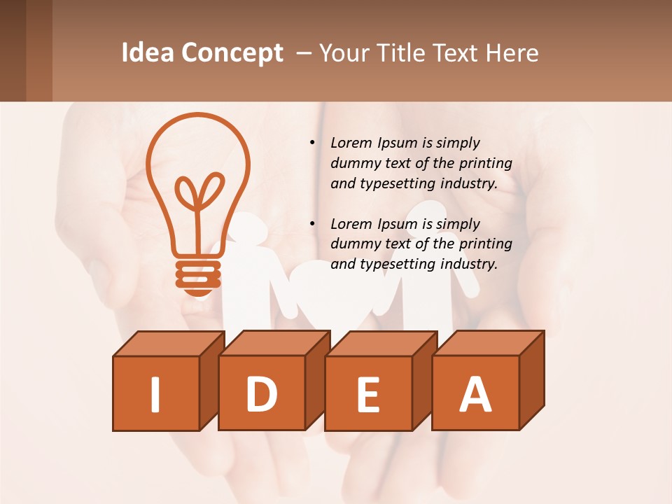 Two Hands Holding A Paper Cutout Of Two People Holding A Heart PowerPoint Template