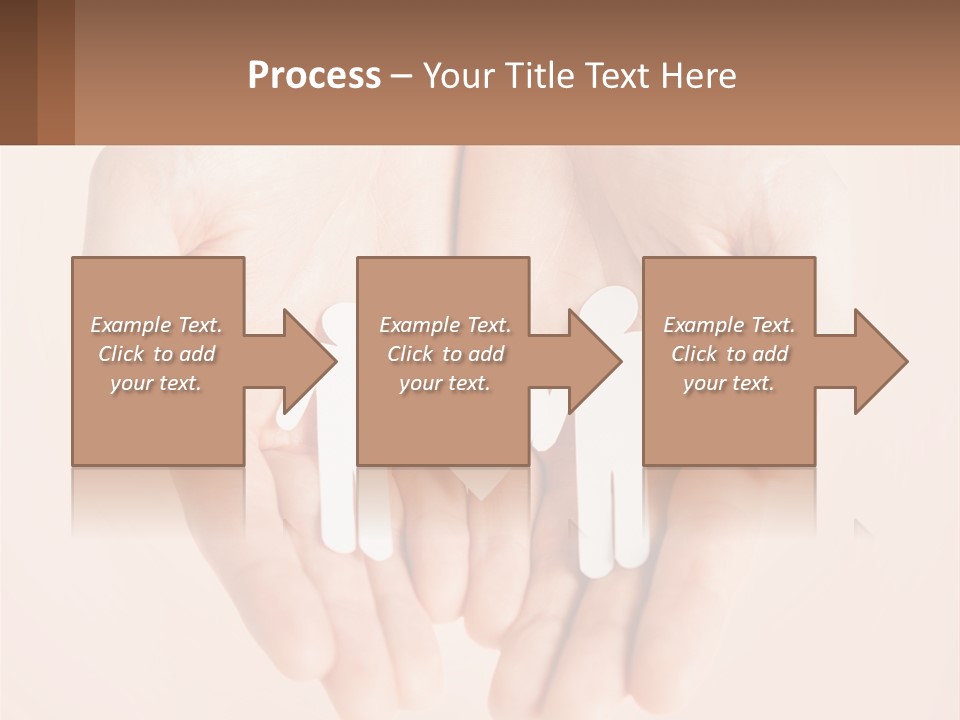 Two Hands Holding A Paper Cutout Of Two People Holding A Heart PowerPoint Template