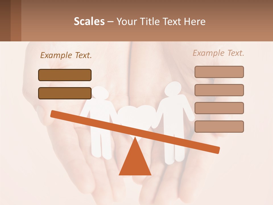 Two Hands Holding A Paper Cutout Of Two People Holding A Heart PowerPoint Template