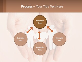 Two Hands Holding A Paper Cutout Of Two People Holding A Heart PowerPoint Template