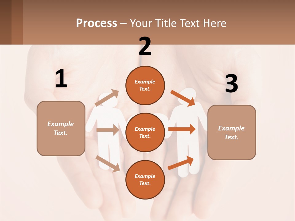 Two Hands Holding A Paper Cutout Of Two People Holding A Heart PowerPoint Template