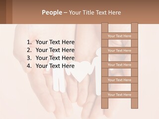 Two Hands Holding A Paper Cutout Of Two People Holding A Heart PowerPoint Template