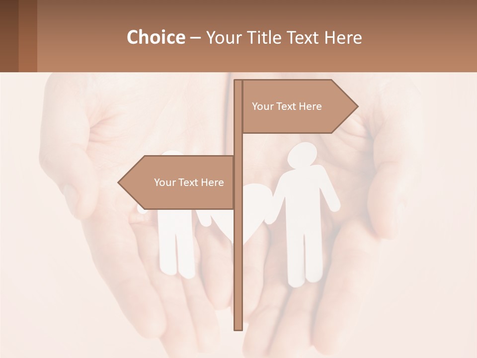 Two Hands Holding A Paper Cutout Of Two People Holding A Heart PowerPoint Template