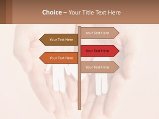 Two Hands Holding A Paper Cutout Of Two People Holding A Heart PowerPoint Template