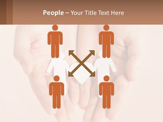 Two Hands Holding A Paper Cutout Of Two People Holding A Heart PowerPoint Template