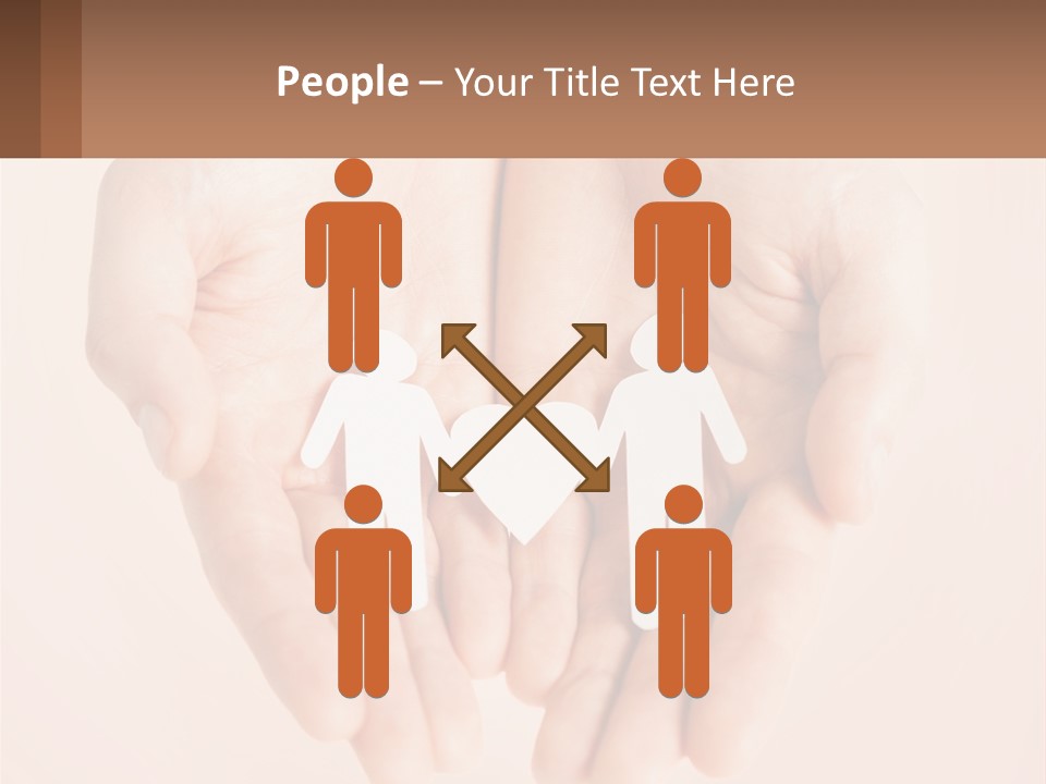 Two Hands Holding A Paper Cutout Of Two People Holding A Heart PowerPoint Template