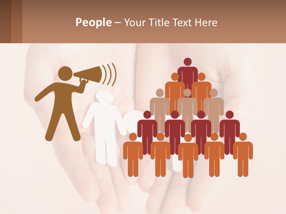 Two Hands Holding A Paper Cutout Of Two People Holding A Heart PowerPoint Template