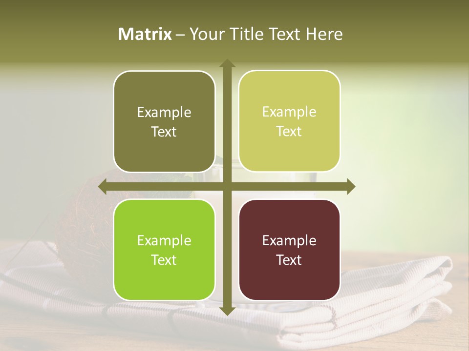 A Glass Of Milk Next To A Coconut On A Table PowerPoint Template
