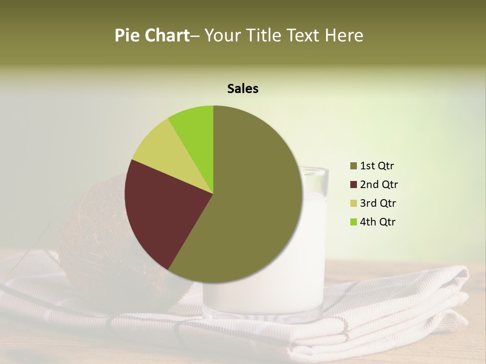 A Glass Of Milk Next To A Coconut On A Table PowerPoint Template