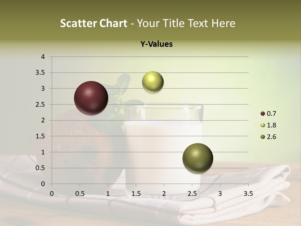 A Glass Of Milk Next To A Coconut On A Table PowerPoint Template