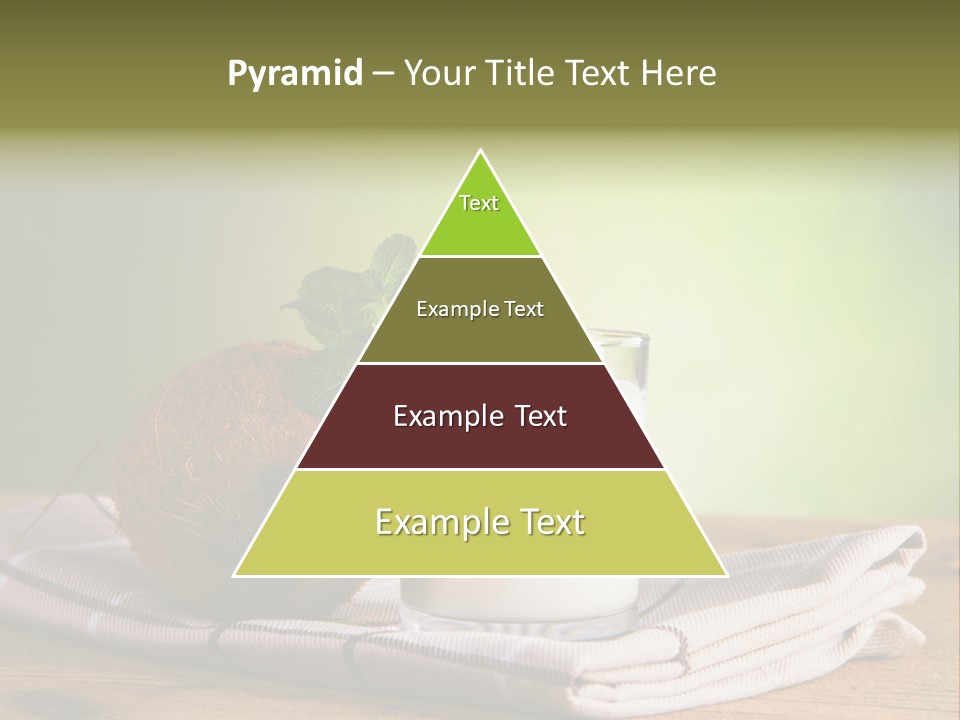 A Glass Of Milk Next To A Coconut On A Table PowerPoint Template