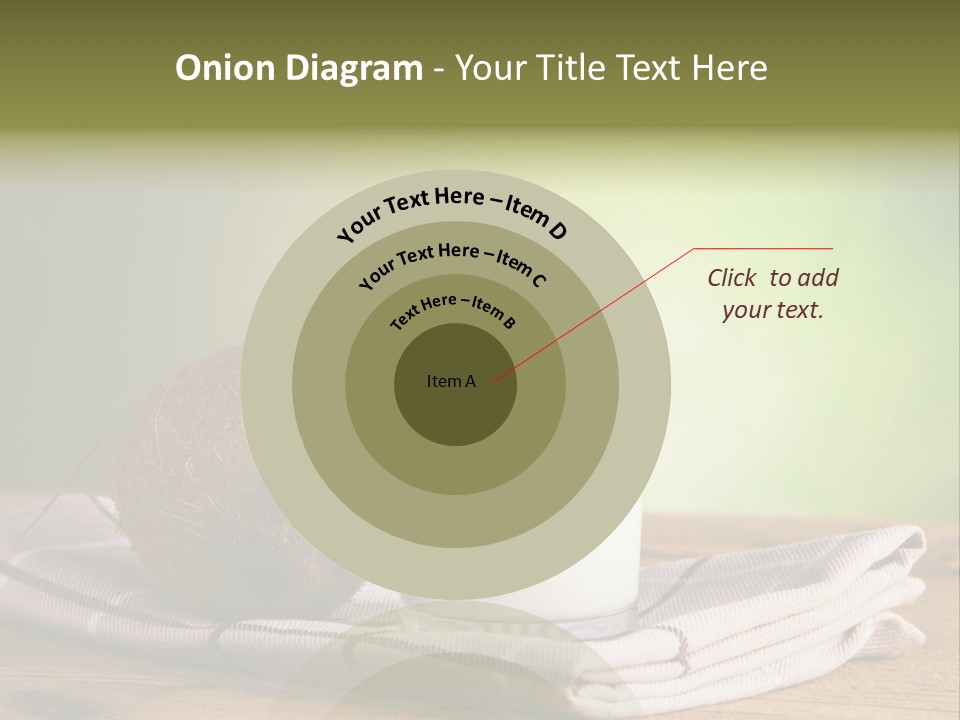 A Glass Of Milk Next To A Coconut On A Table PowerPoint Template