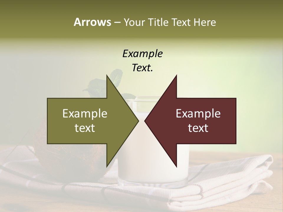 A Glass Of Milk Next To A Coconut On A Table PowerPoint Template