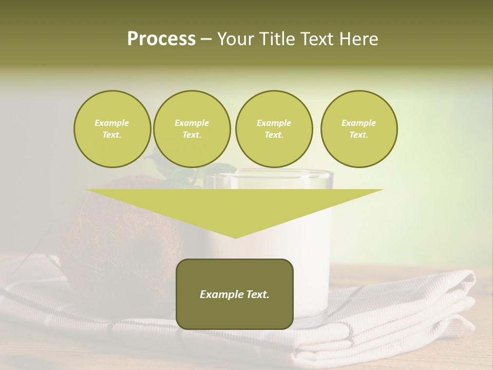 A Glass Of Milk Next To A Coconut On A Table PowerPoint Template