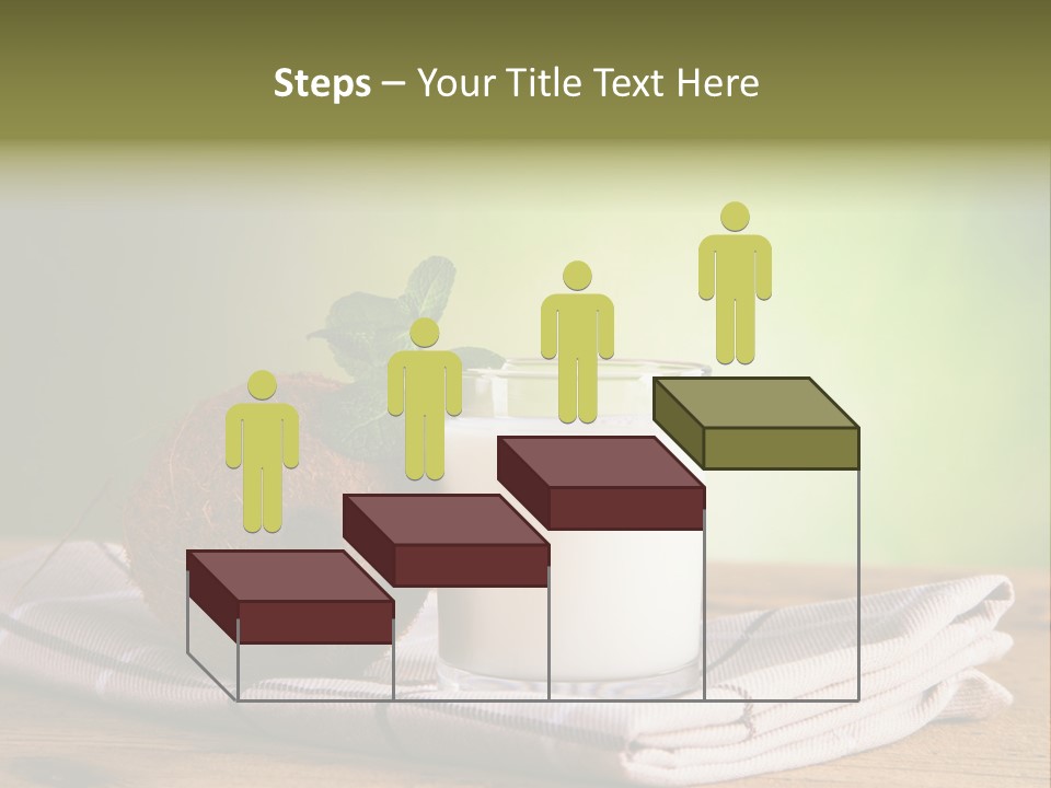A Glass Of Milk Next To A Coconut On A Table PowerPoint Template