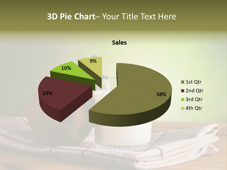 A Glass Of Milk Next To A Coconut On A Table PowerPoint Template