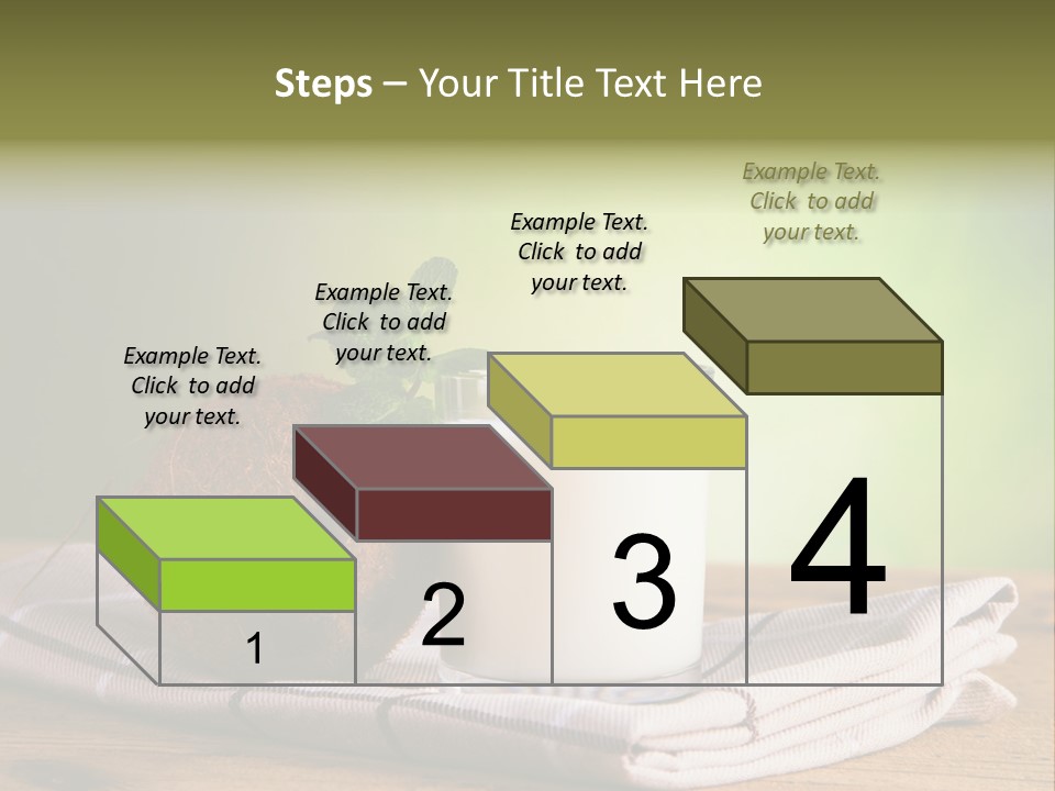 A Glass Of Milk Next To A Coconut On A Table PowerPoint Template