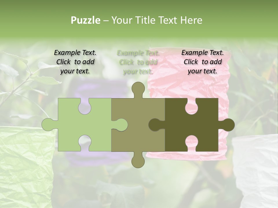 A Group Of Colorful Paper Wrapped In Pink, Purple, And Green PowerPoint Template