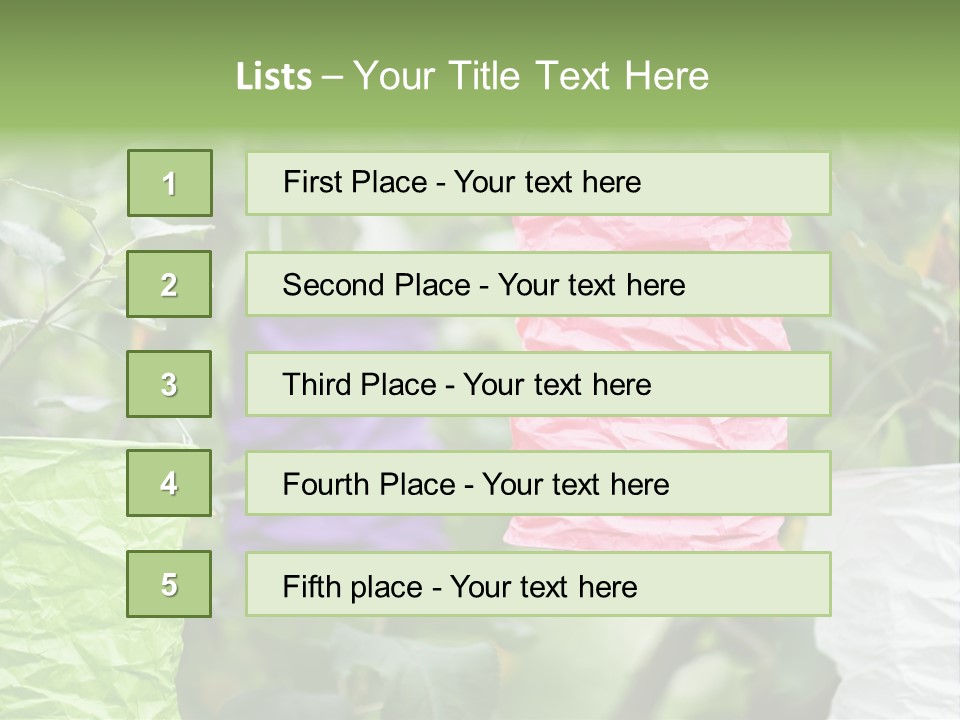 A Group Of Colorful Paper Wrapped In Pink, Purple, And Green PowerPoint Template