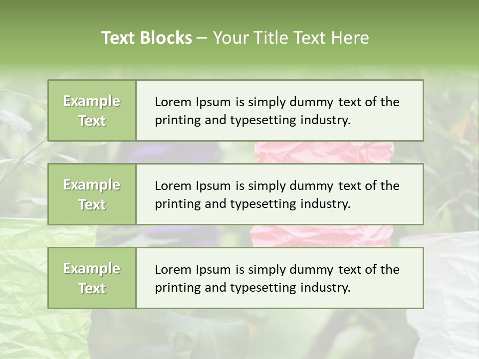 A Group Of Colorful Paper Wrapped In Pink, Purple, And Green PowerPoint Template