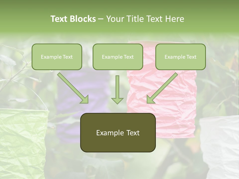 A Group Of Colorful Paper Wrapped In Pink, Purple, And Green PowerPoint Template