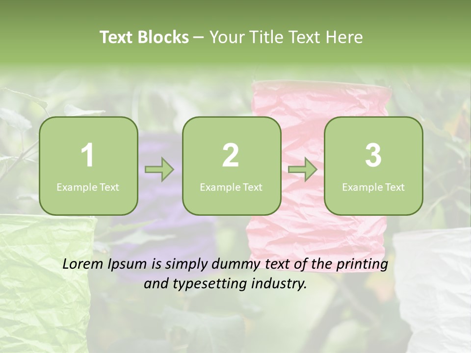 A Group Of Colorful Paper Wrapped In Pink, Purple, And Green PowerPoint Template