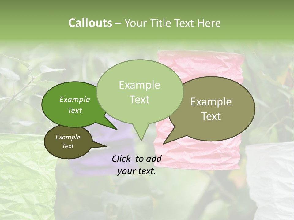 A Group Of Colorful Paper Wrapped In Pink, Purple, And Green PowerPoint Template