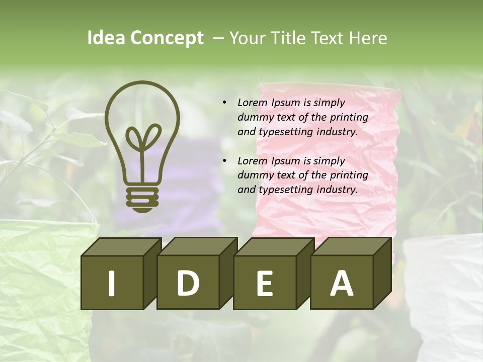 A Group Of Colorful Paper Wrapped In Pink, Purple, And Green PowerPoint Template