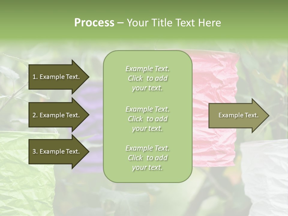 A Group Of Colorful Paper Wrapped In Pink, Purple, And Green PowerPoint Template