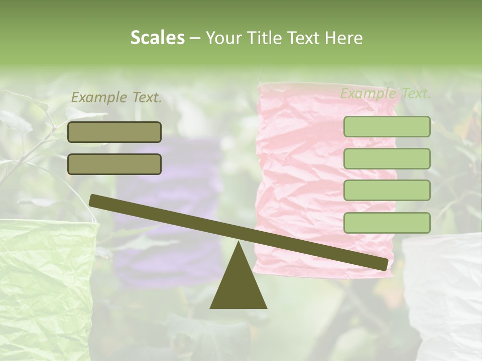 A Group Of Colorful Paper Wrapped In Pink, Purple, And Green PowerPoint Template