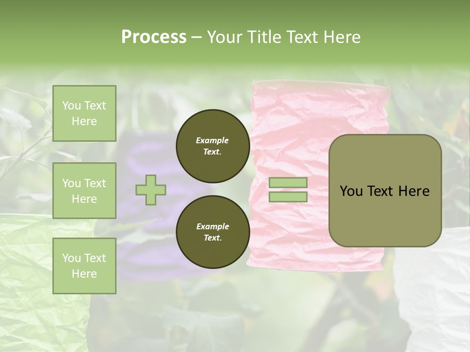 A Group Of Colorful Paper Wrapped In Pink, Purple, And Green PowerPoint Template
