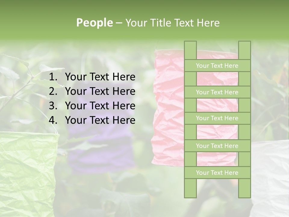 A Group Of Colorful Paper Wrapped In Pink, Purple, And Green PowerPoint Template