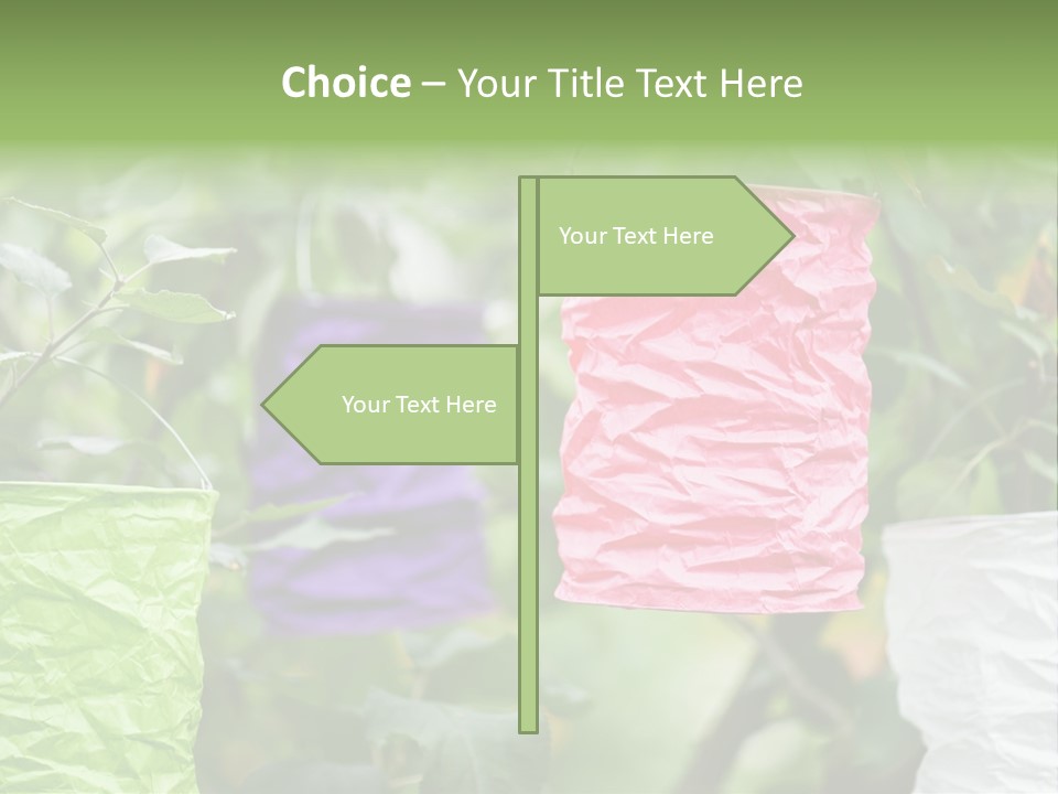 A Group Of Colorful Paper Wrapped In Pink, Purple, And Green PowerPoint Template