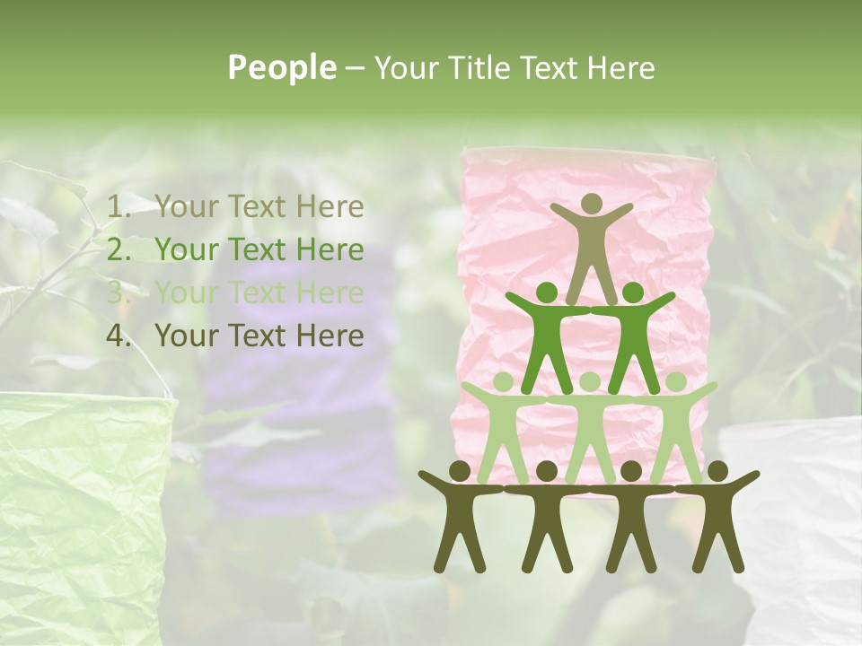 A Group Of Colorful Paper Wrapped In Pink, Purple, And Green PowerPoint Template