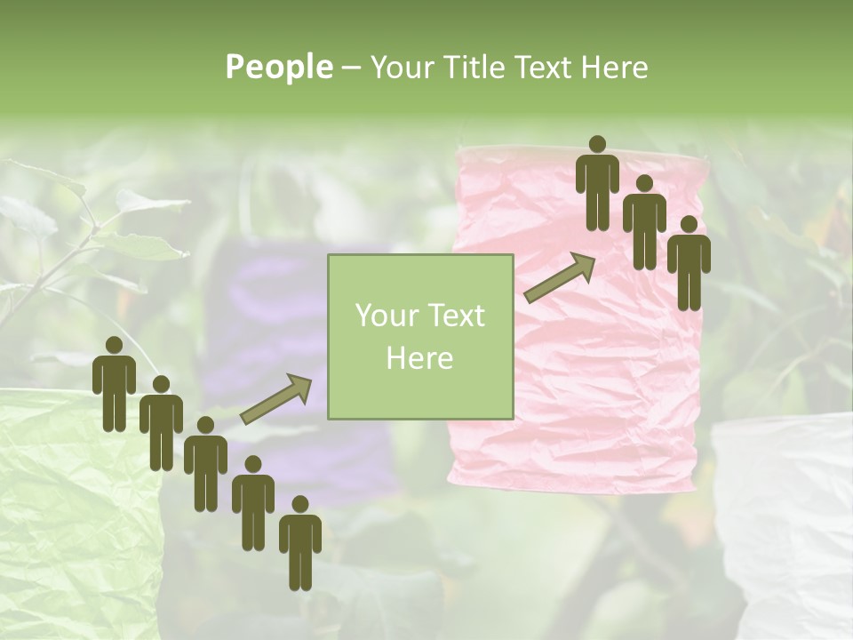 A Group Of Colorful Paper Wrapped In Pink, Purple, And Green PowerPoint Template