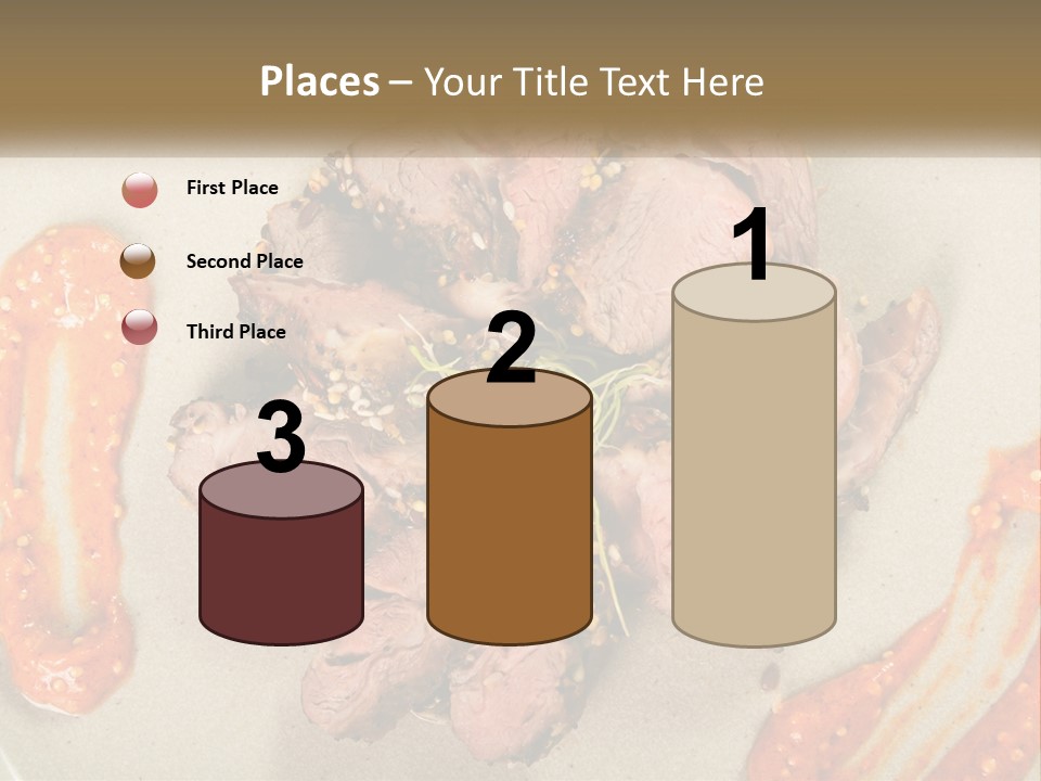 A Plate Of Meat With Sauce On The Side PowerPoint Template