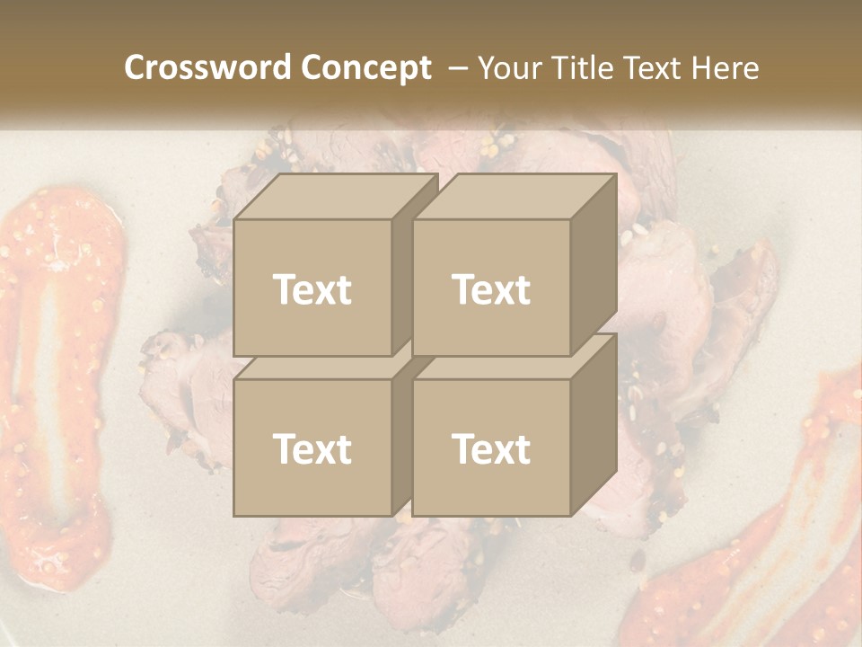 A Plate Of Meat With Sauce On The Side PowerPoint Template