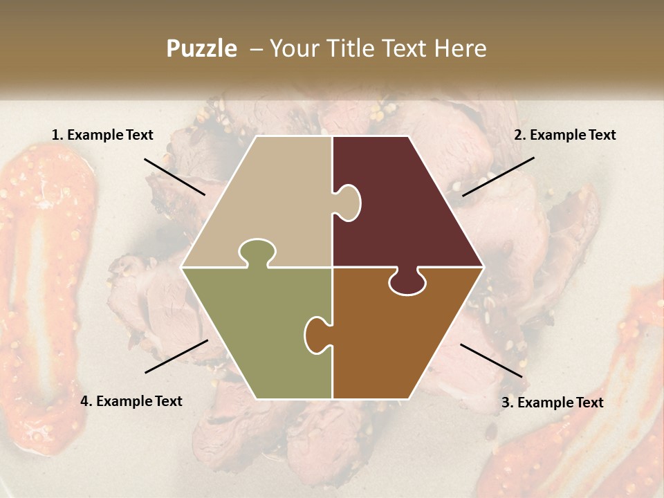 A Plate Of Meat With Sauce On The Side PowerPoint Template