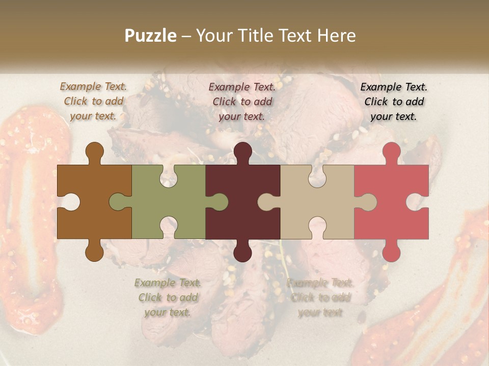 A Plate Of Meat With Sauce On The Side PowerPoint Template