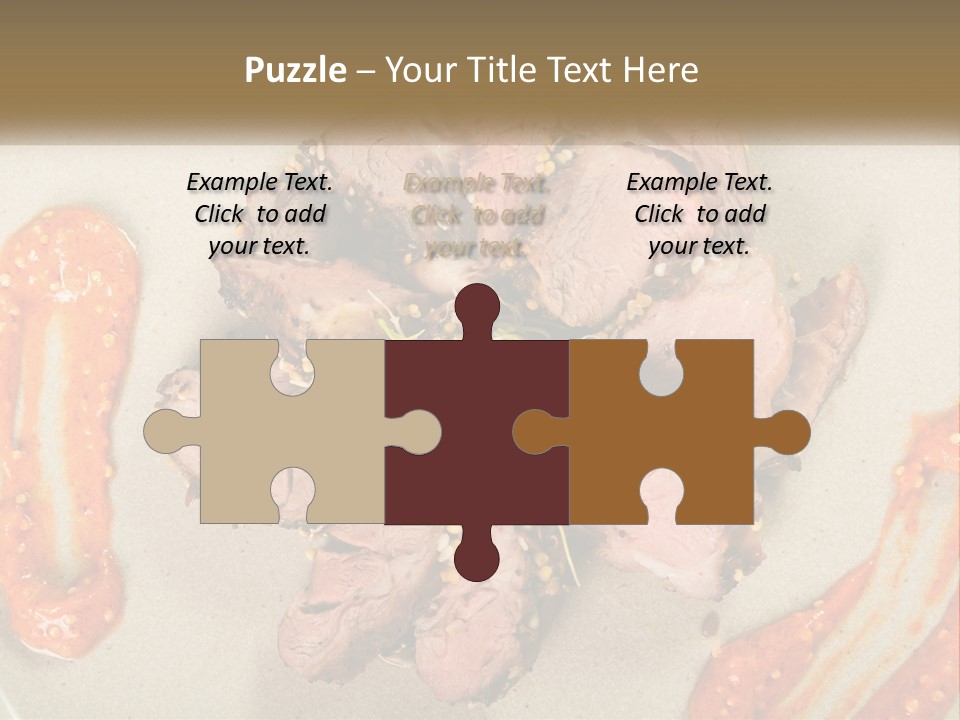 A Plate Of Meat With Sauce On The Side PowerPoint Template