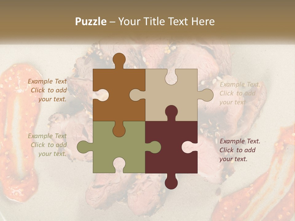 A Plate Of Meat With Sauce On The Side PowerPoint Template