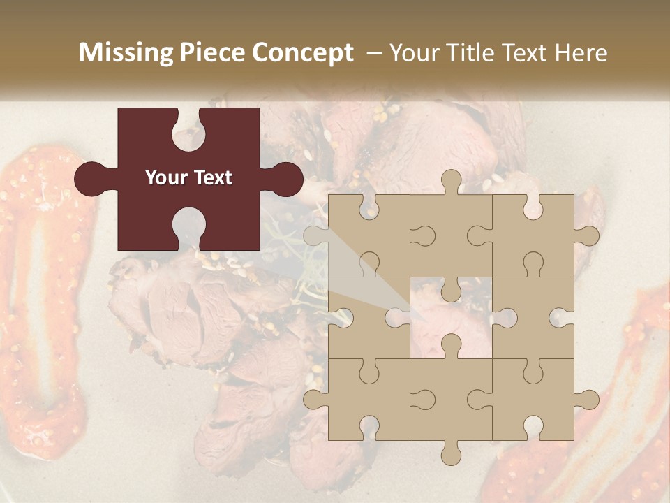 A Plate Of Meat With Sauce On The Side PowerPoint Template