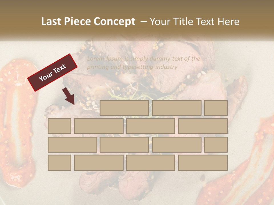 A Plate Of Meat With Sauce On The Side PowerPoint Template